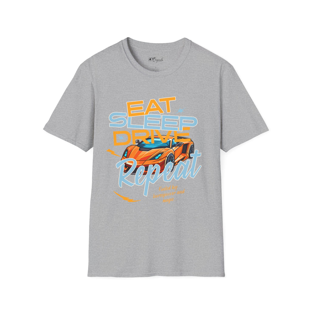 Eat Sleep Drive Repeat T-Shirt — Racing Car Graphic Tee for Motorsport Fans