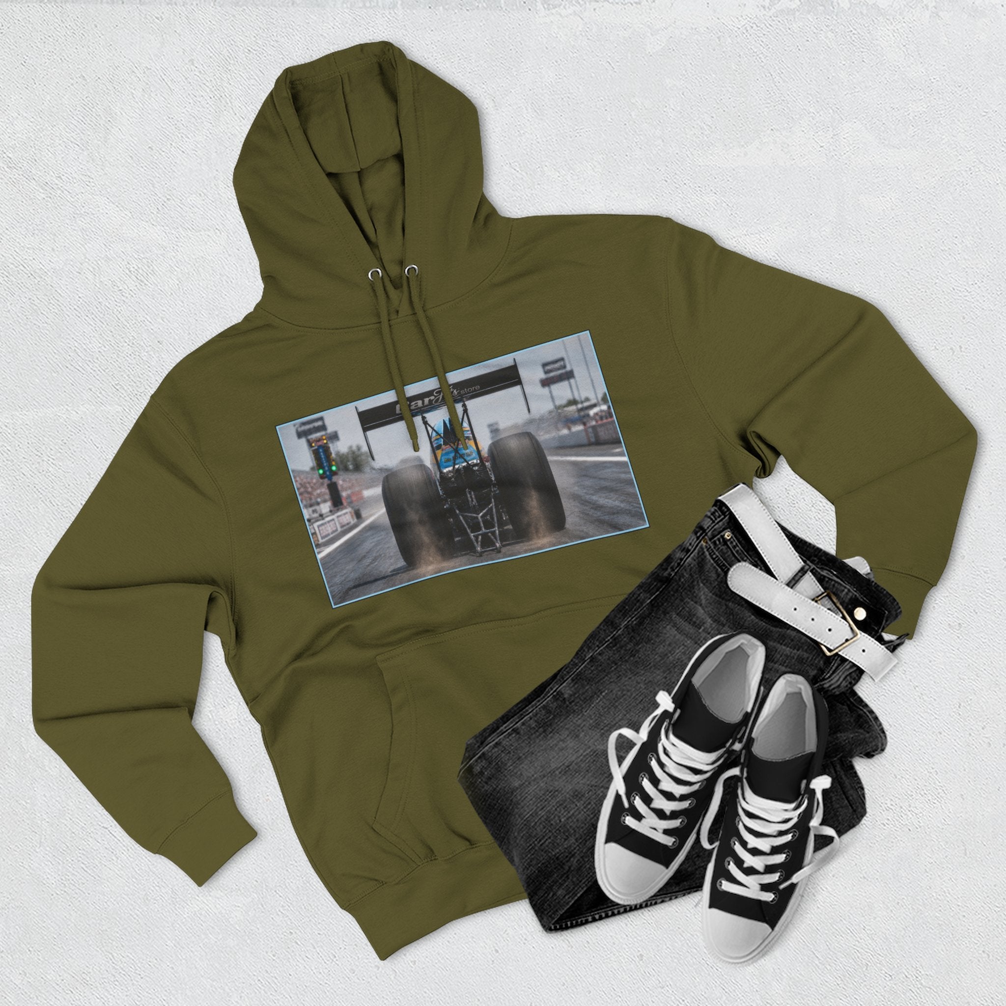 Racing Dragster Hoodie — "Land of 10,000HP" Fleece Pullover
