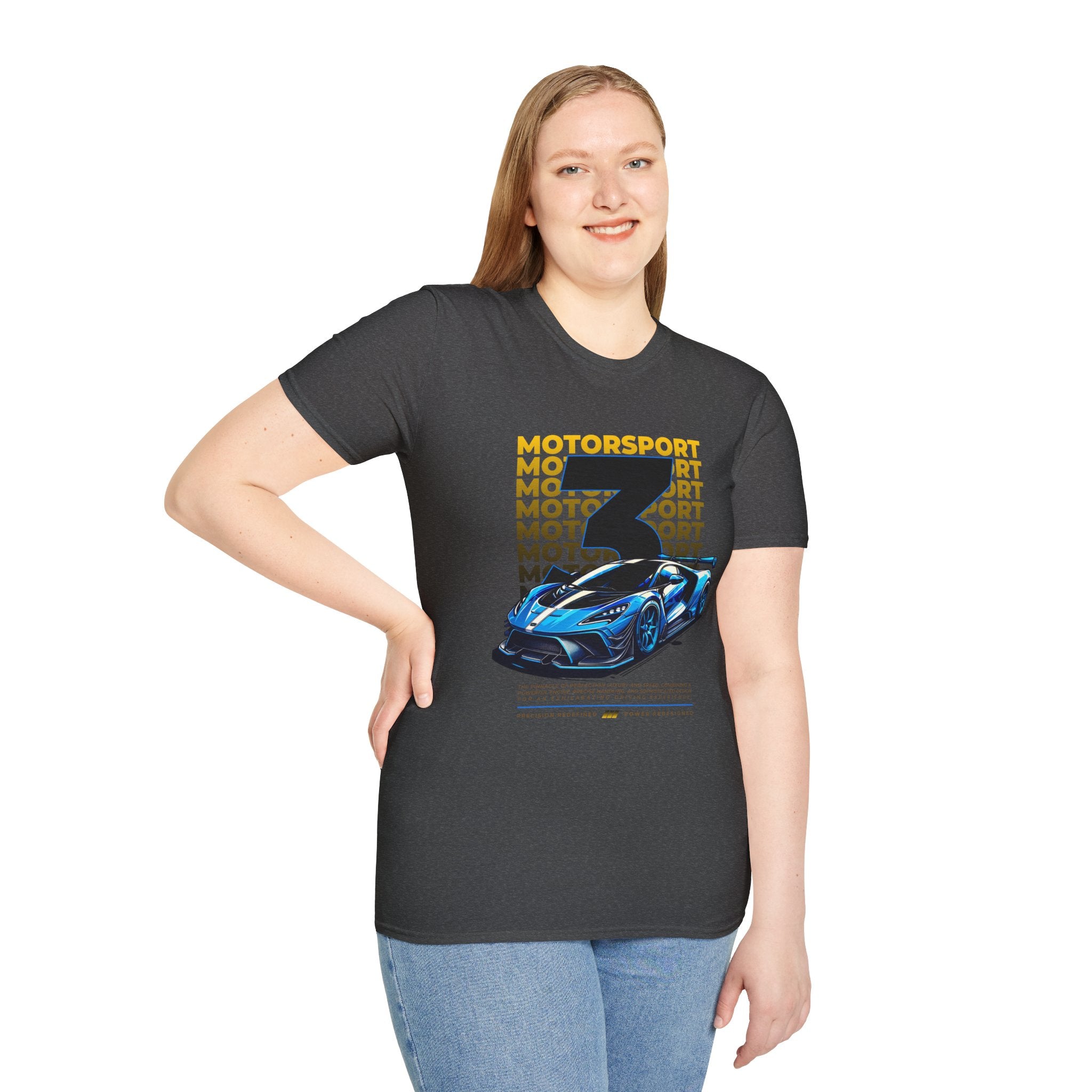 Motorsport No.3 Racing T‑Shirt — Blue Supercar Graphic Tee