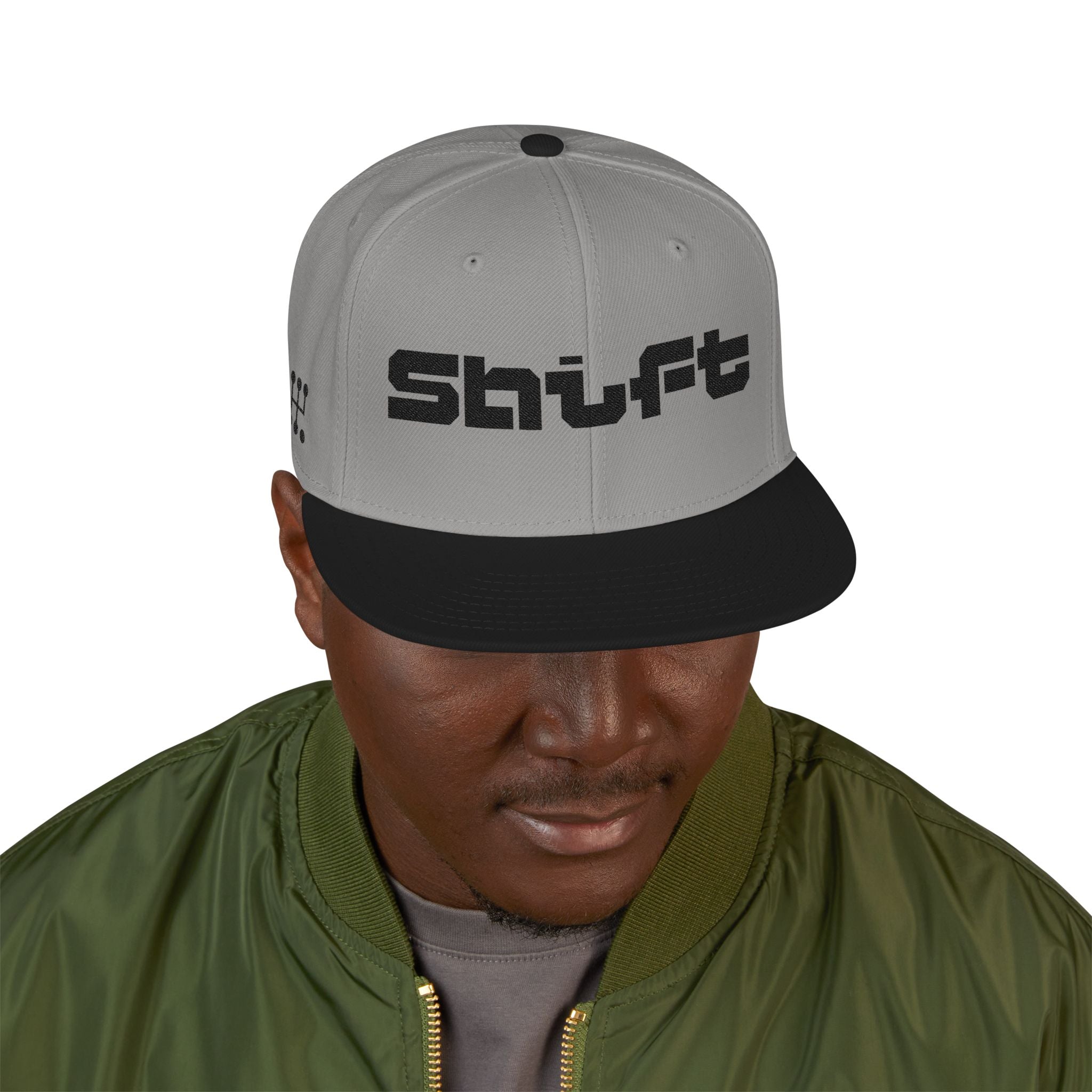 Embroidered 'Shift' Snapback Hat — Motorsport Logos