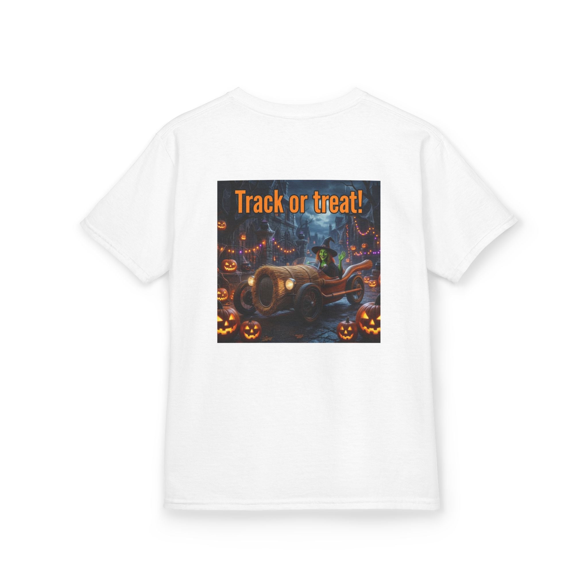 'Track or Treat!' Halloween Racing Car - Kid's Tee Shirt