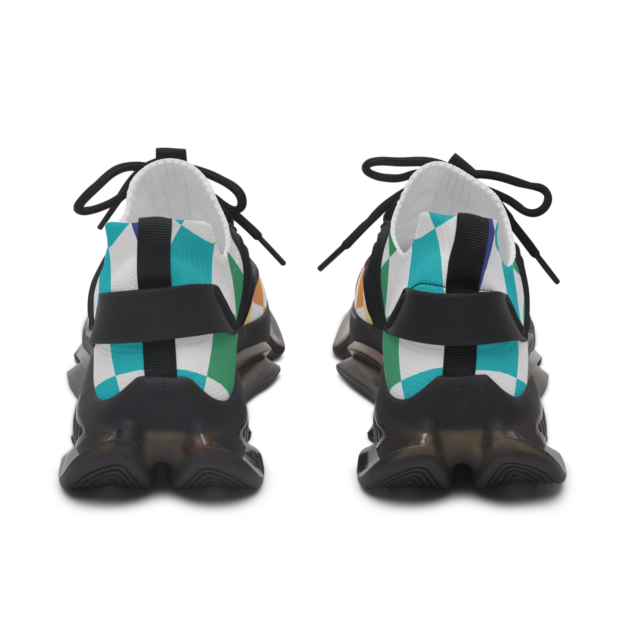 Checkerboard Racing Mesh Sneakers — Women's Colorblock Athletic Shoes