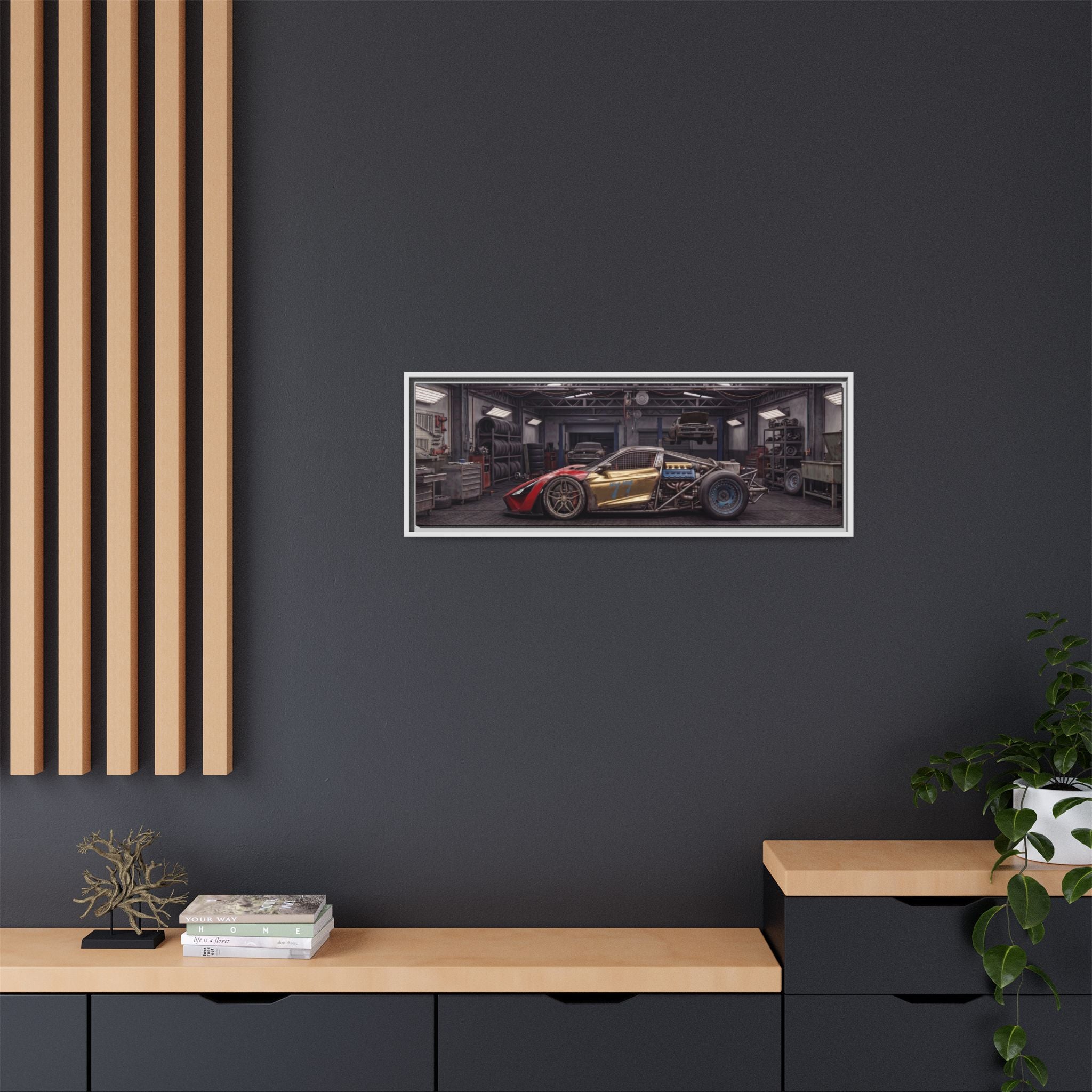 Framed Matte Canvas Supercar Rat Rod - Car Garage Wall Art