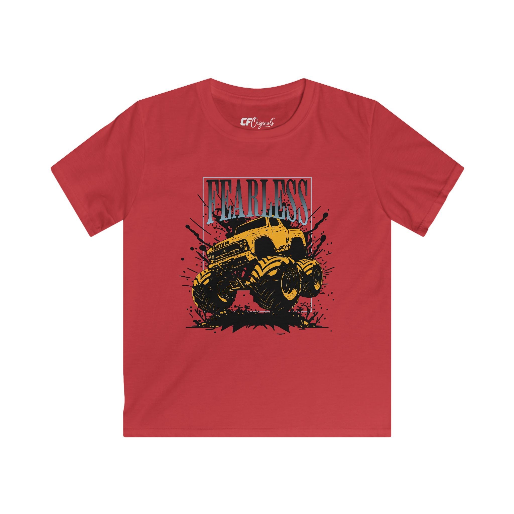 Kids Tee — "Fearless" Monster Truck Graphic Shirt