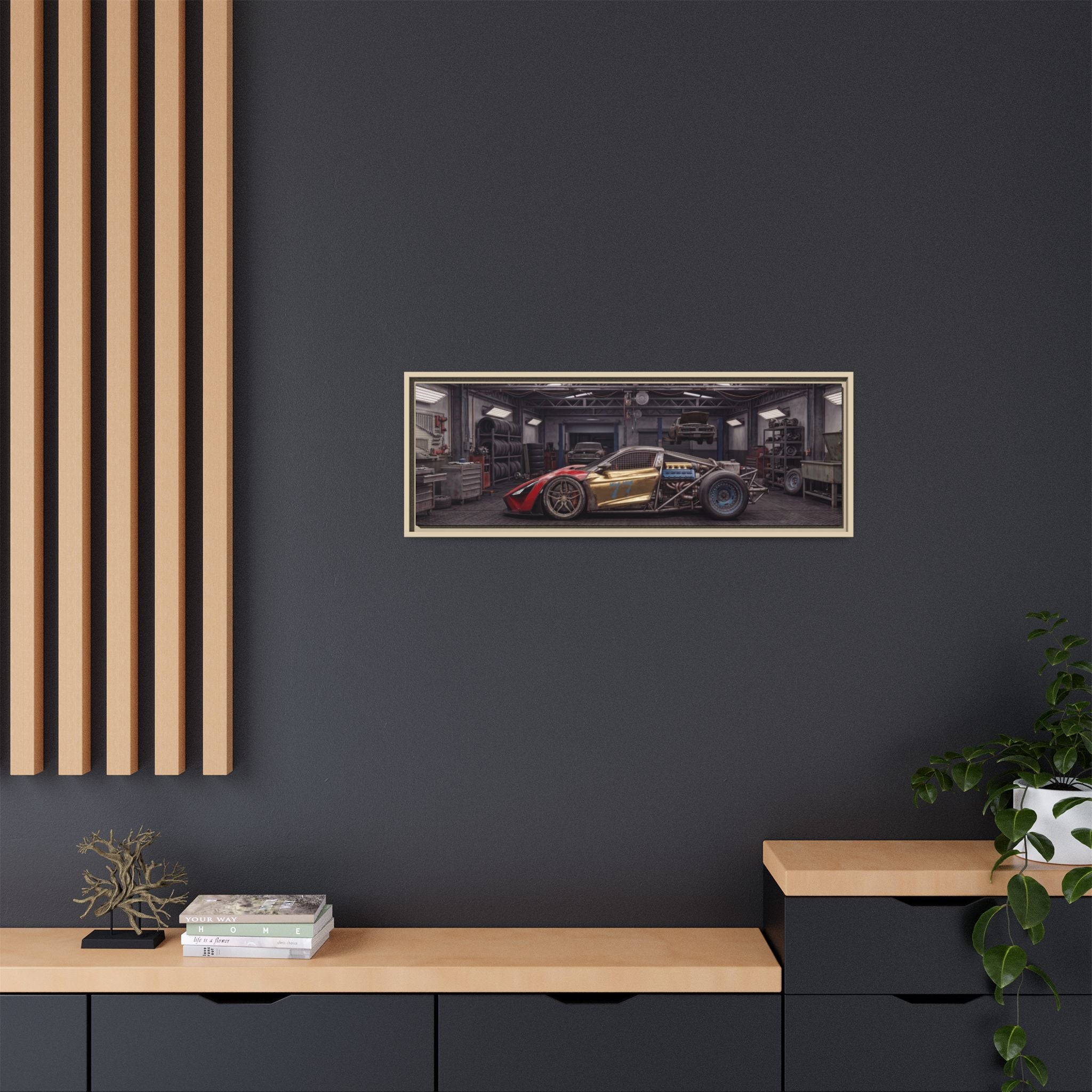 Framed Matte Canvas Supercar Rat Rod - Car Garage Wall Art