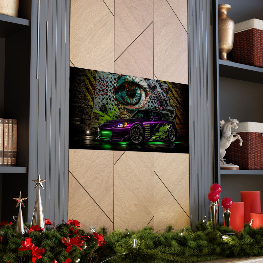 Graffiti Sports Car Matte Poster — Neon Drift Street Art Wall Print