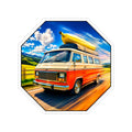 Retro Van Die-Cut Outdoor Sticker — Vintage Camper
