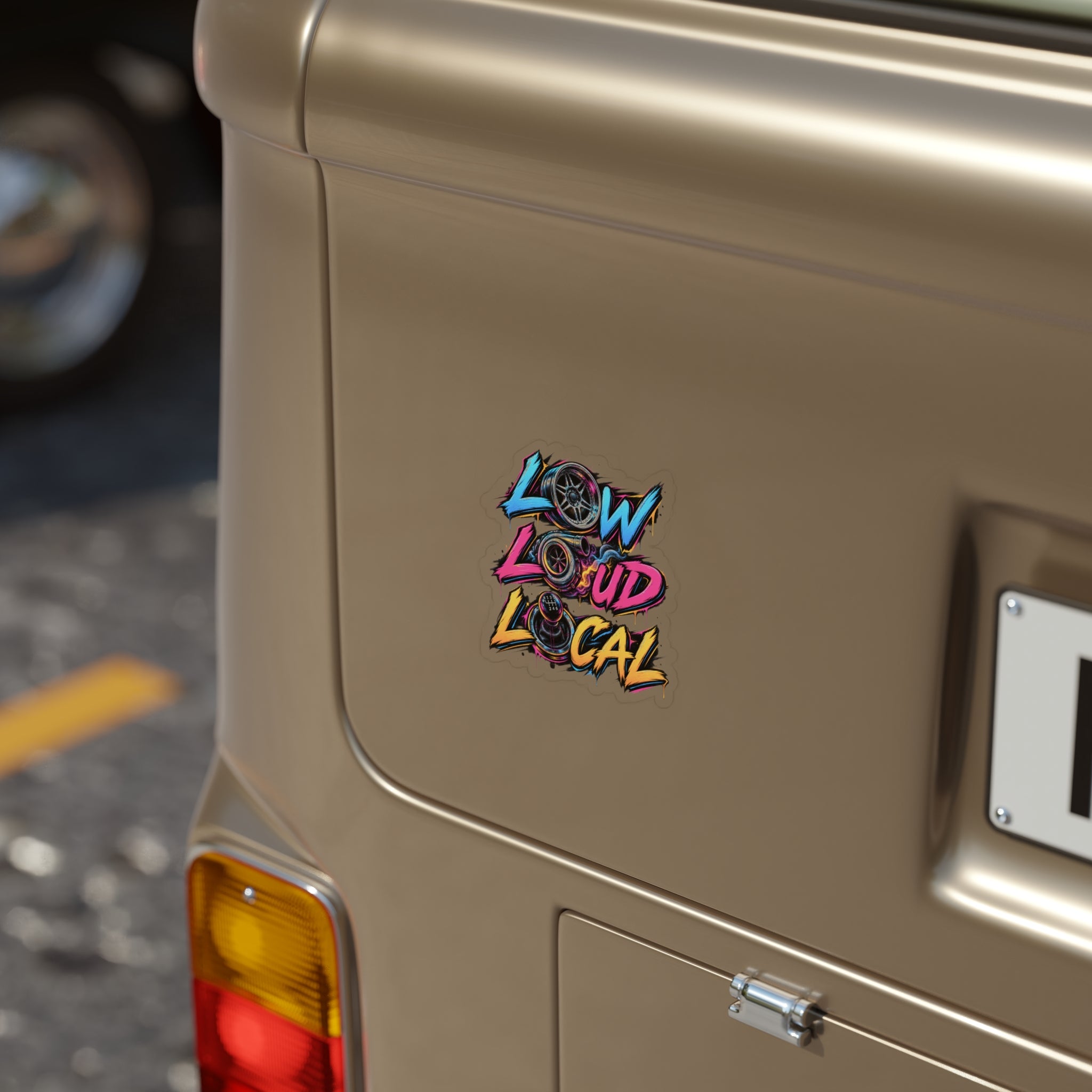 'Low Loud Local' Die-Cut Car Sticker — Transparent Outdoor Sticker