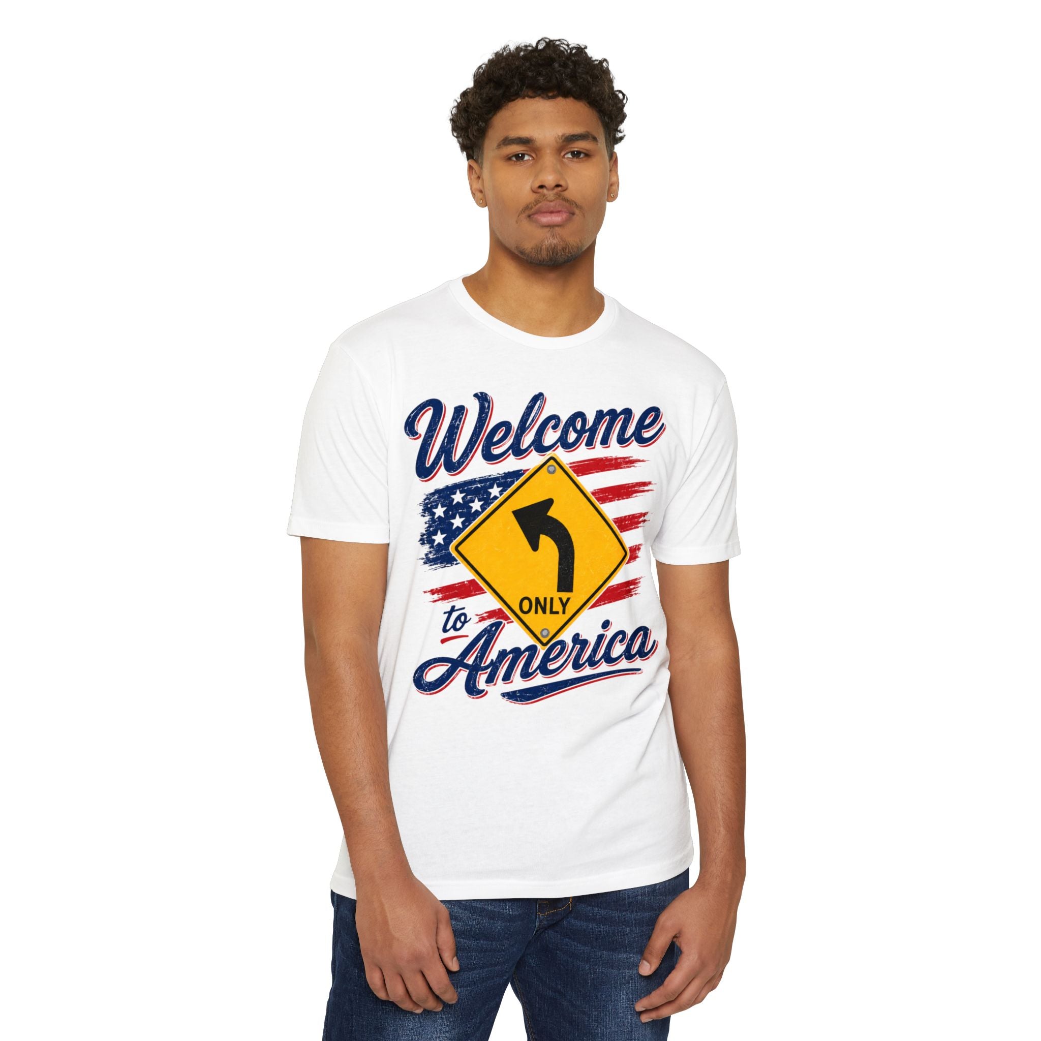 Welcome to America Left Turn T-Shirt — Patriotic USA Flag Tee