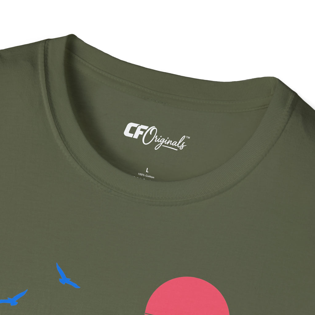 Adventure Van T‑Shirt — Retro Camper Sunset Graphic Tee