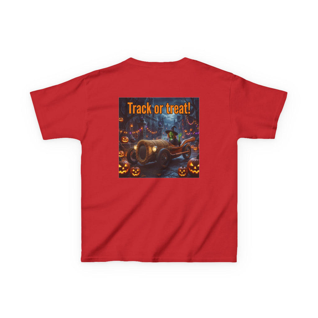 'Track or Treat!' Halloween Racing Car - Kid's Tee Shirt
