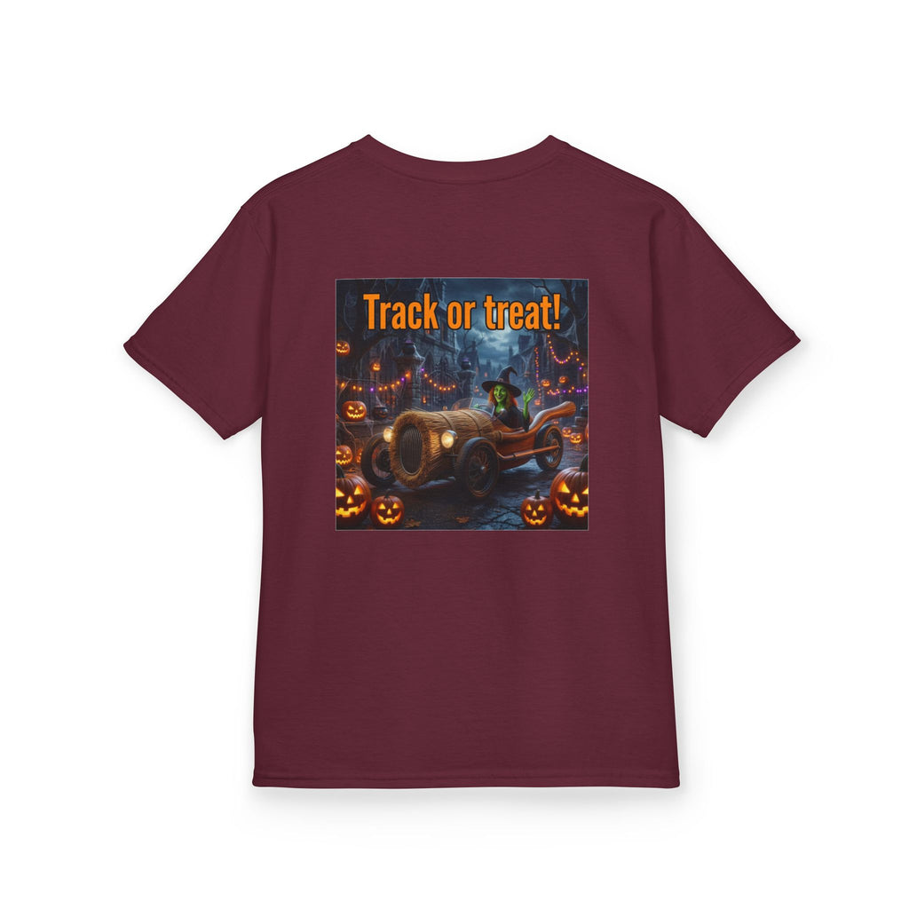 'Track or Treat!' Halloween Racing Car - Kid's Tee Shirt