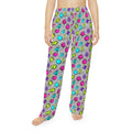 Neon 90s Geometric Pajama Pants — Women's Retro Lounge Sleepwear