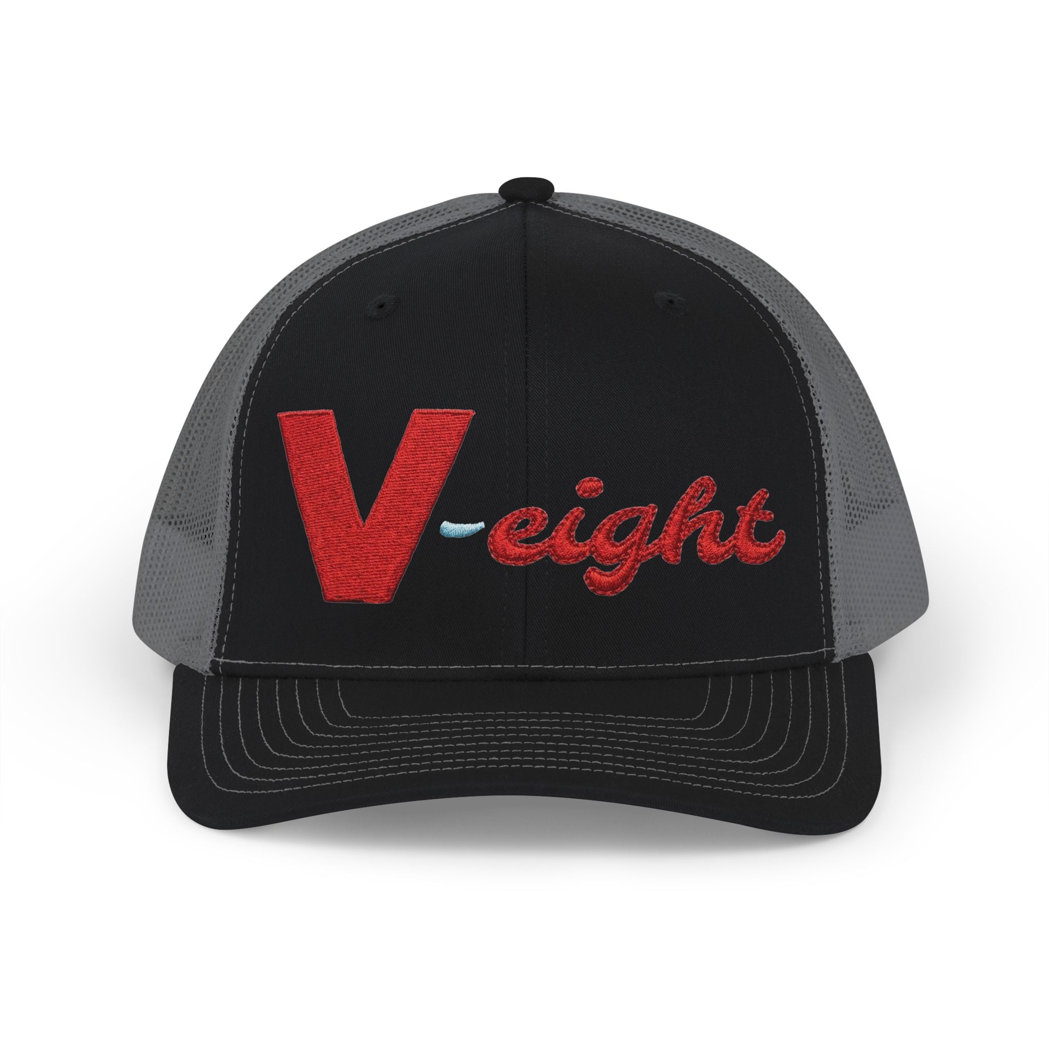 V-eight Embroidered-look Trucker Cap