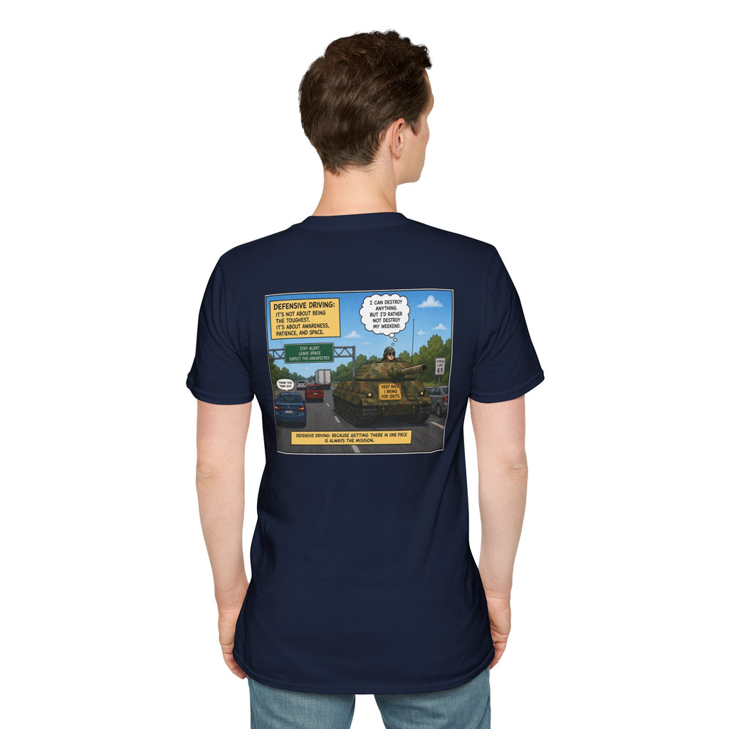 Military Tank Driver Tee — Defensive Driving Humor T-Shirt