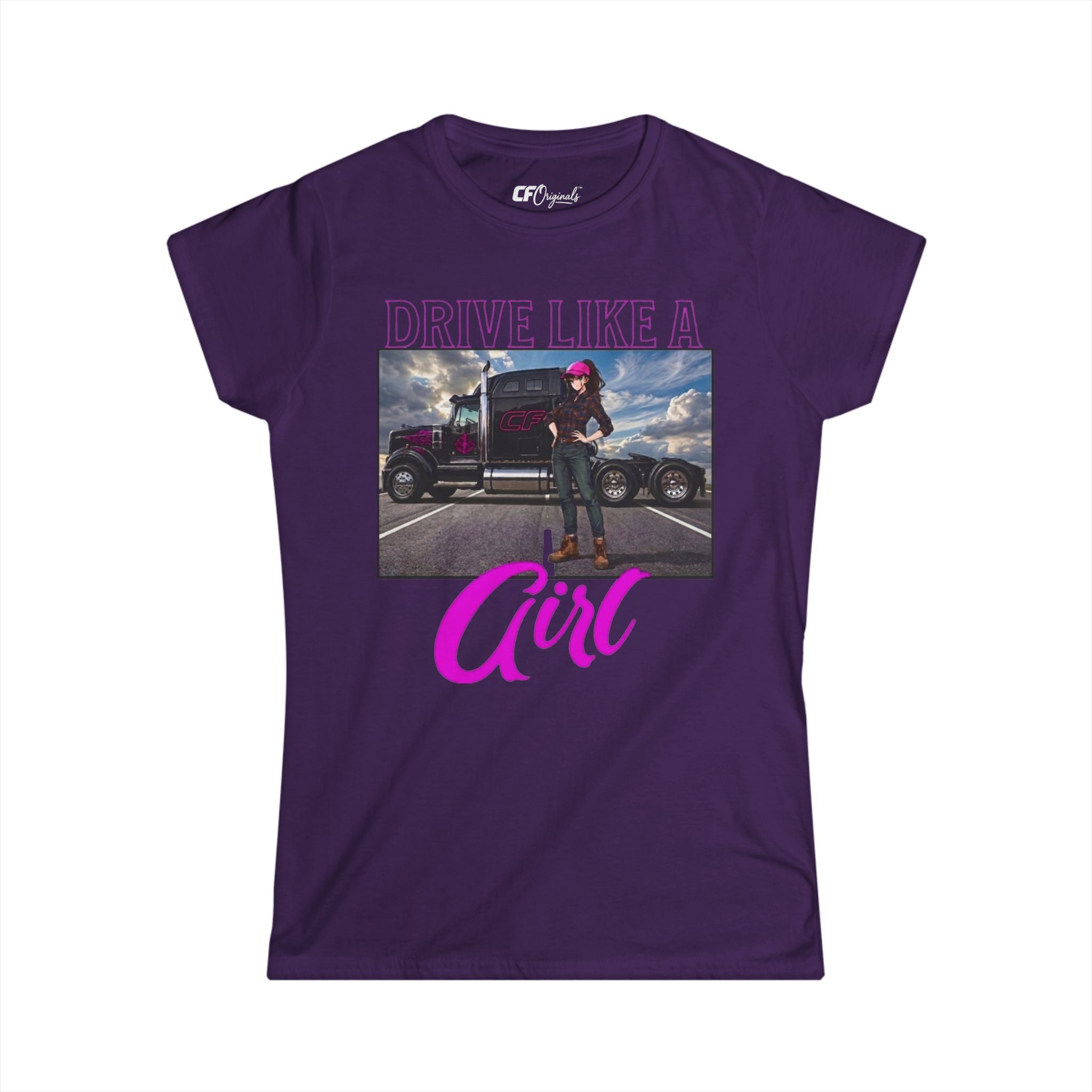 Drive Like A Girl Trucking Tee - Women's Crewneck Short Sleeve