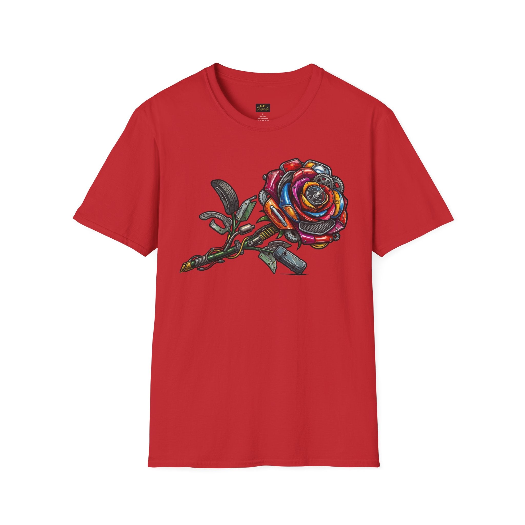 Colorful Mechanical Rose Graphic Tee