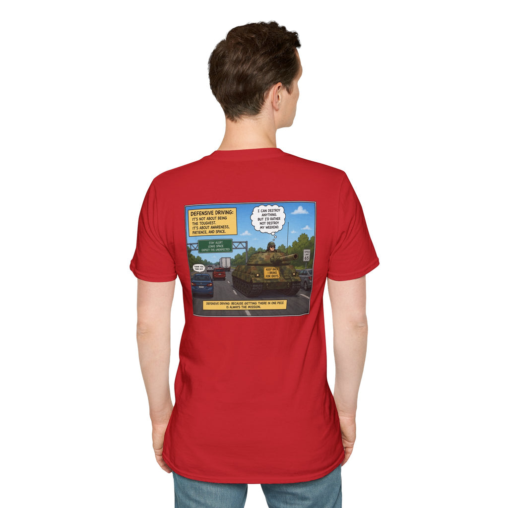 Military Tank Driver Tee — Defensive Driving Humor T-Shirt