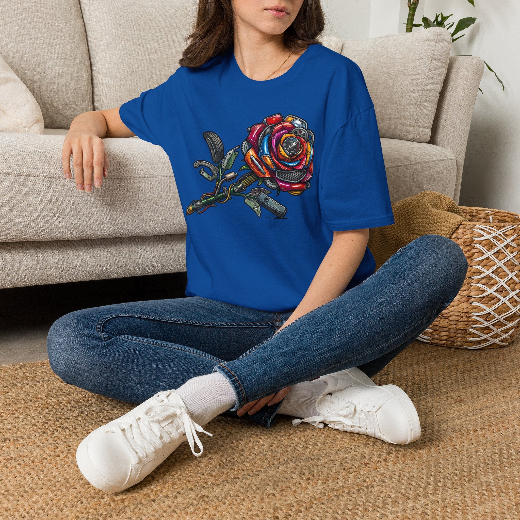 Colorful Mechanical Rose Graphic Tee