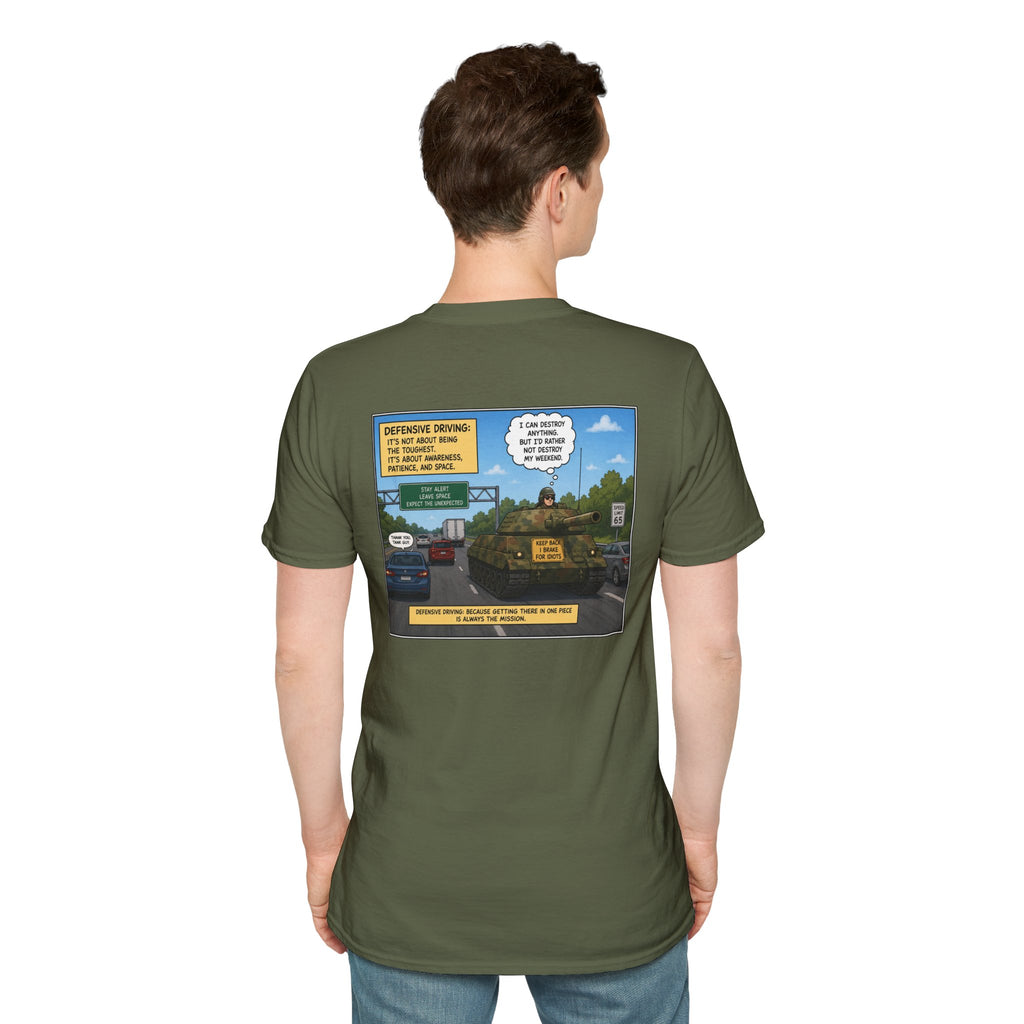 Military Tank Driver Tee — Defensive Driving Humor T-Shirt