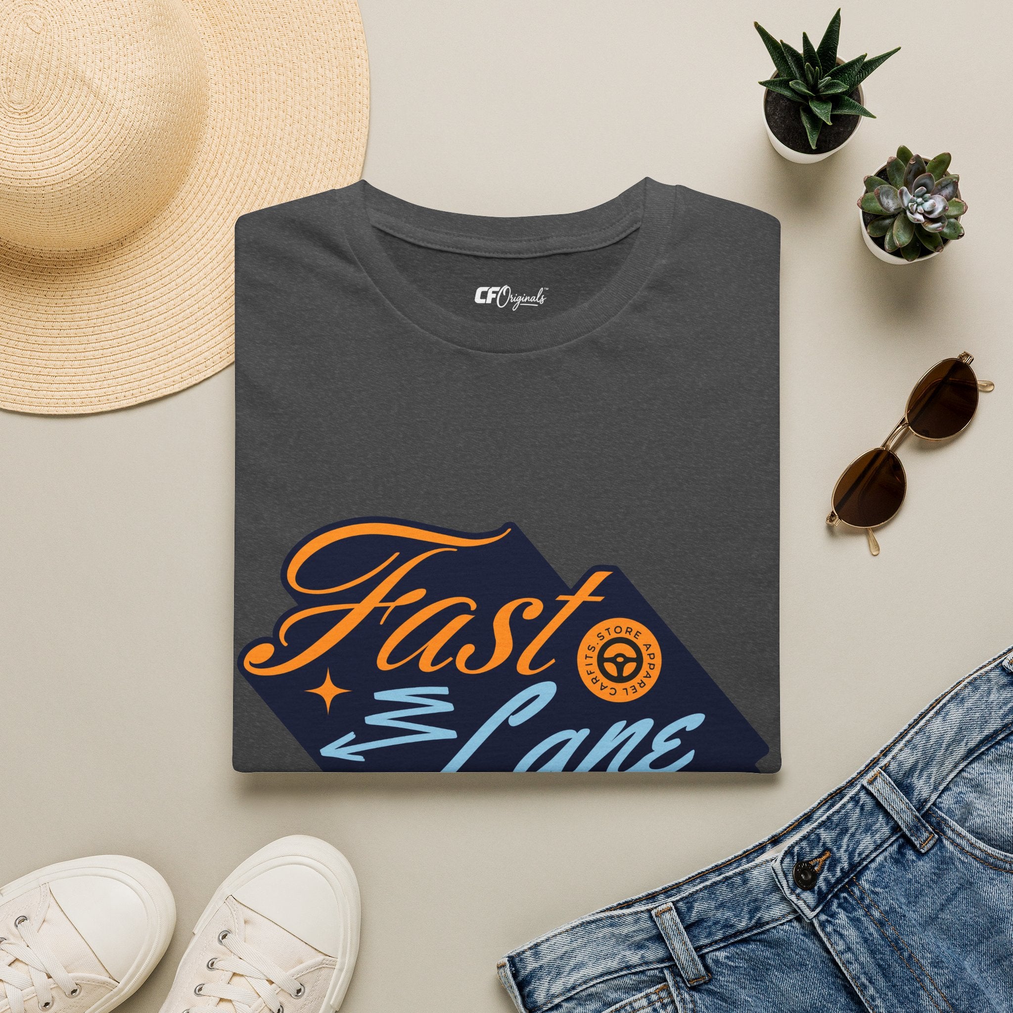 Fast Lane T-Shirt — Retro Racing Car Graphic Tee