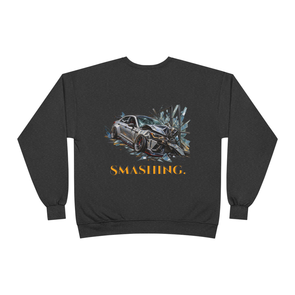 Smashing Crewneck Sweatshirt — Graphic Car Crash Design