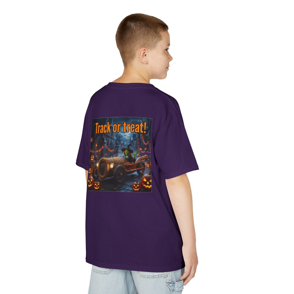 'Track or Treat!' Halloween Racing Car - Kid's Tee Shirt