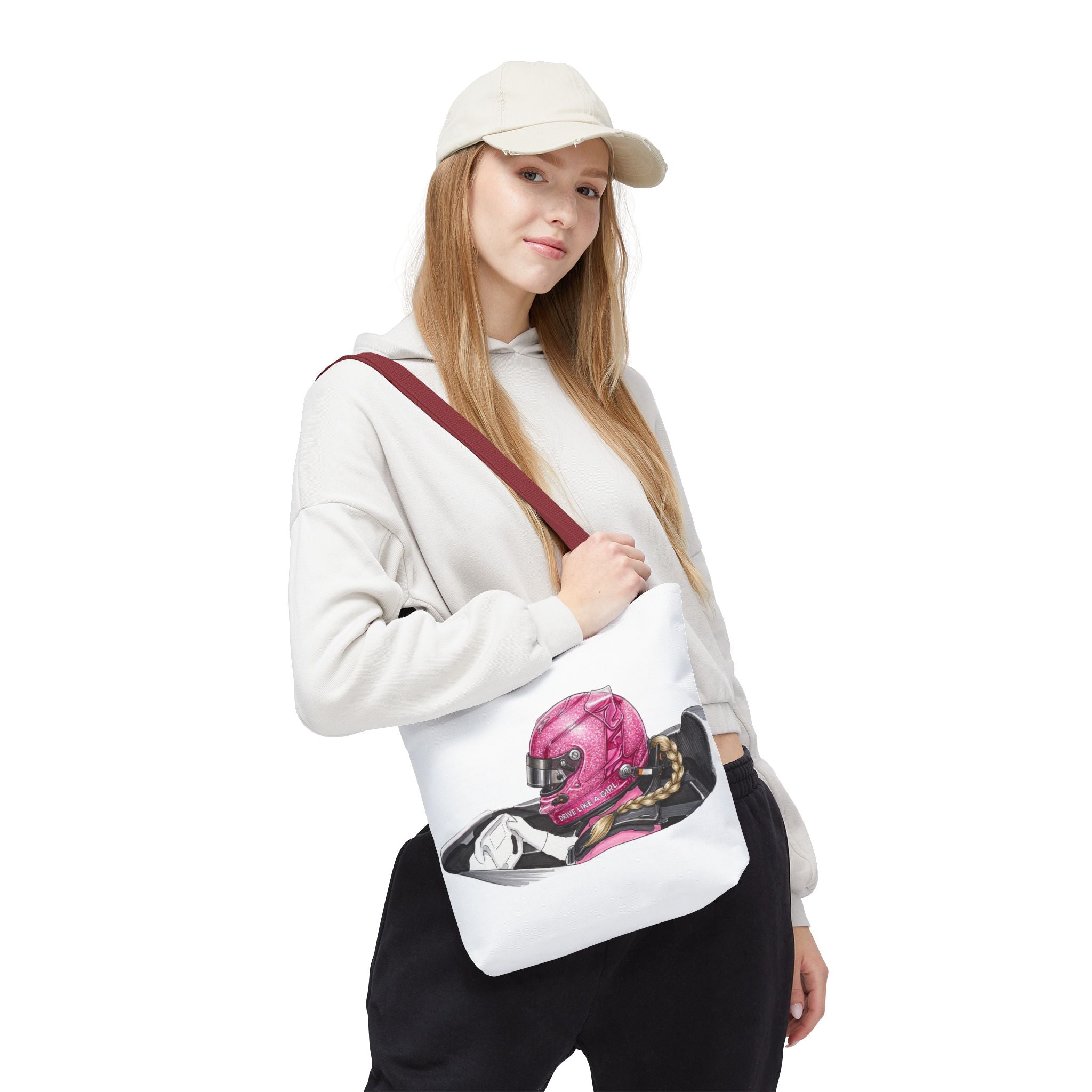 Drive Like a Girl - Pink Helmet Everyday Tote Bag