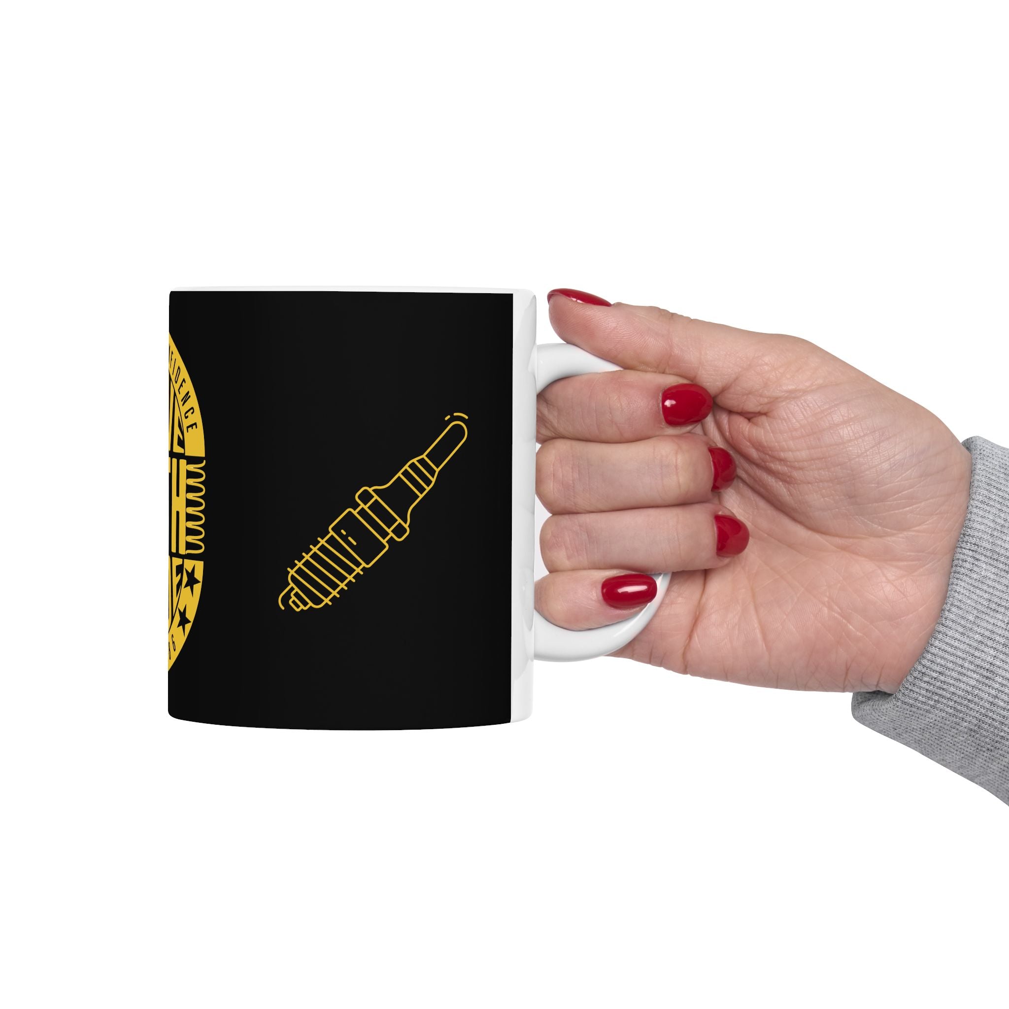 Drive With Pride Ceramic Mug – Yellow Emblem (11oz/15oz)