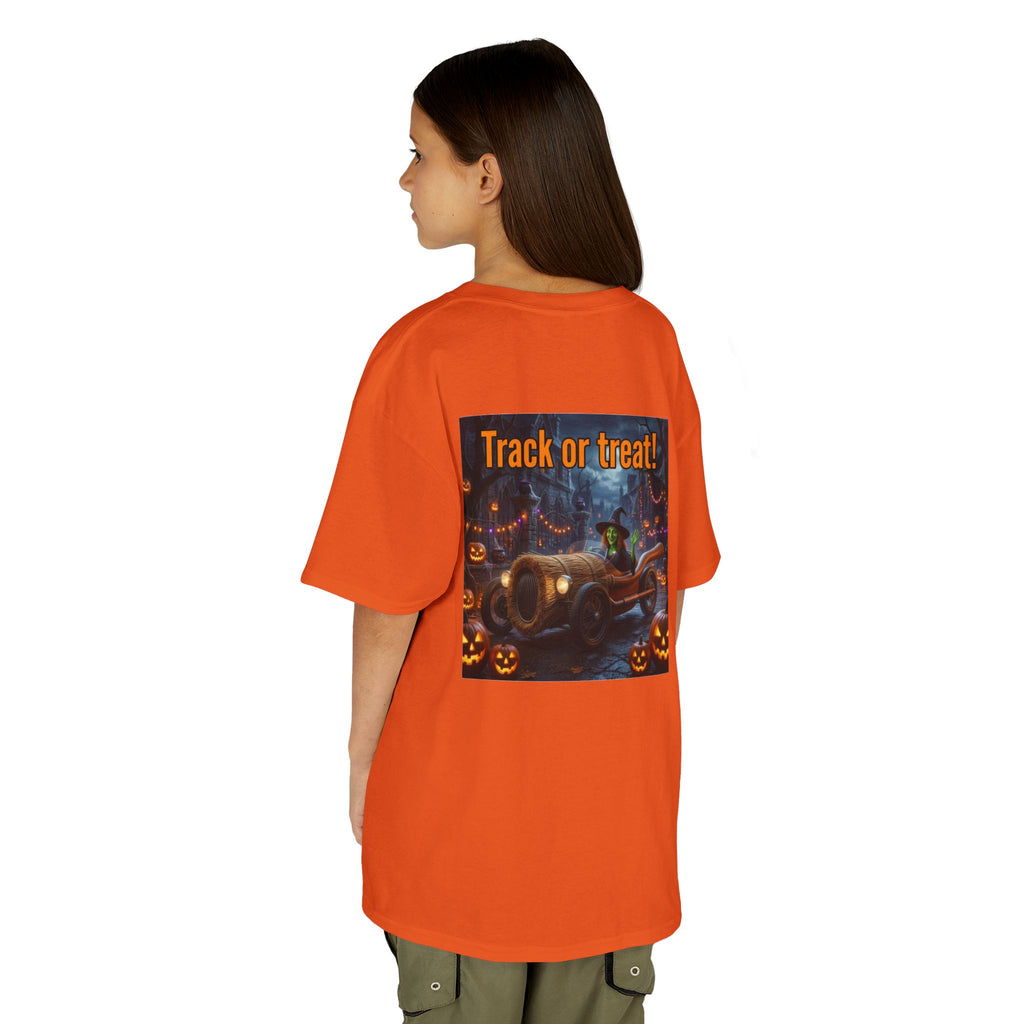 'Track or Treat!' Halloween Racing Car - Kid's Tee Shirt