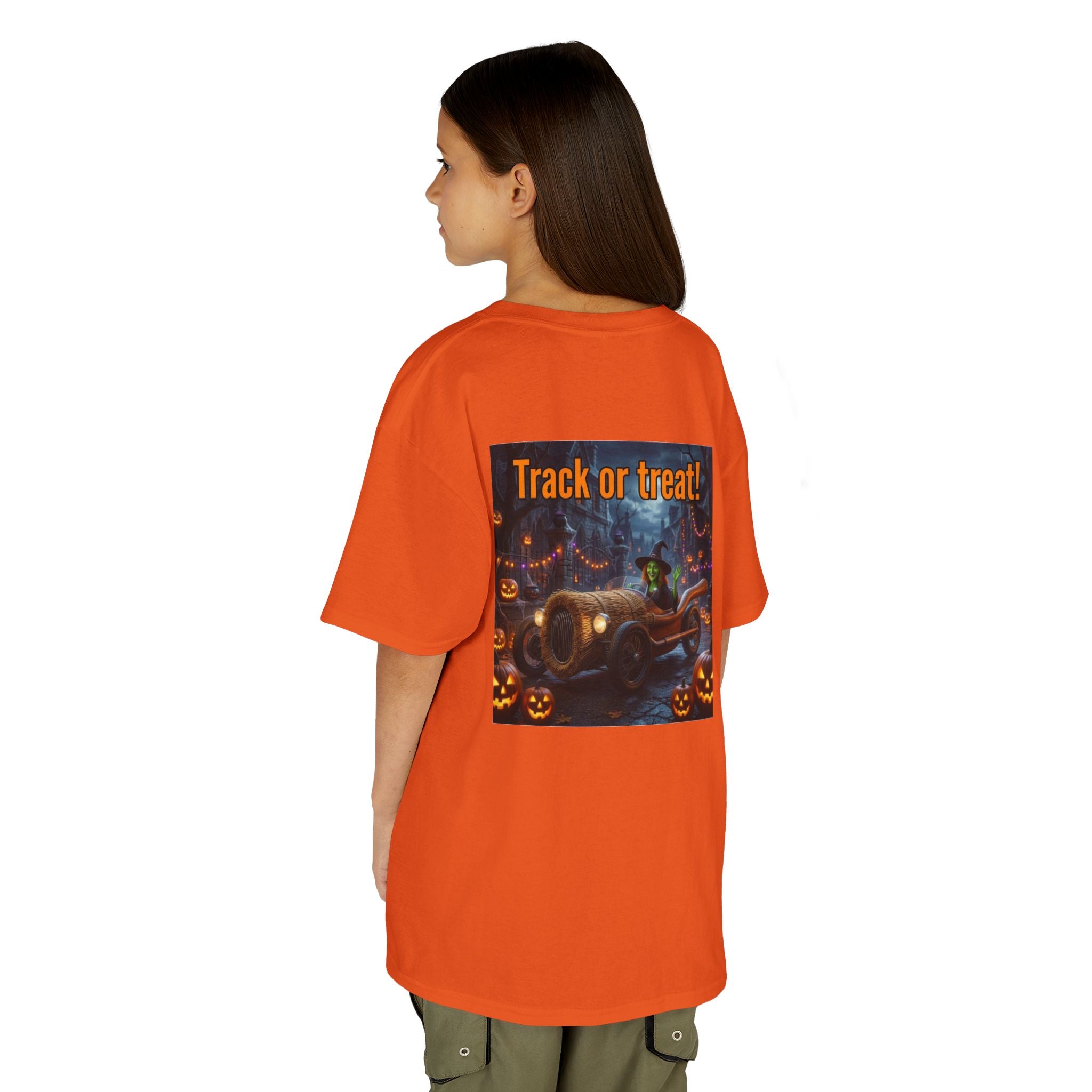 'Track or Treat!' Halloween Racing Car - Kid's Tee Shirt