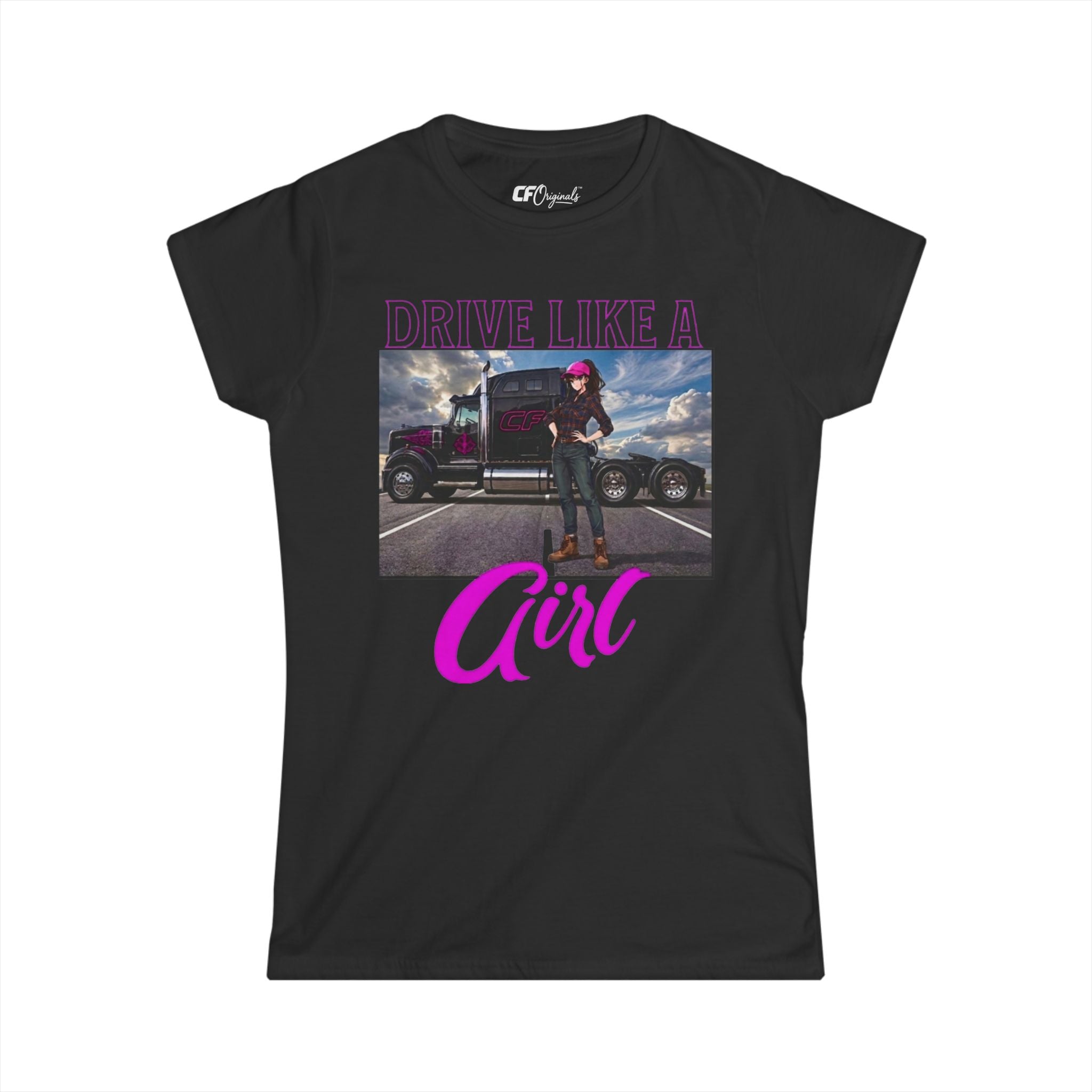 Drive Like A Girl Trucking Tee - Women's Crewneck Short Sleeve