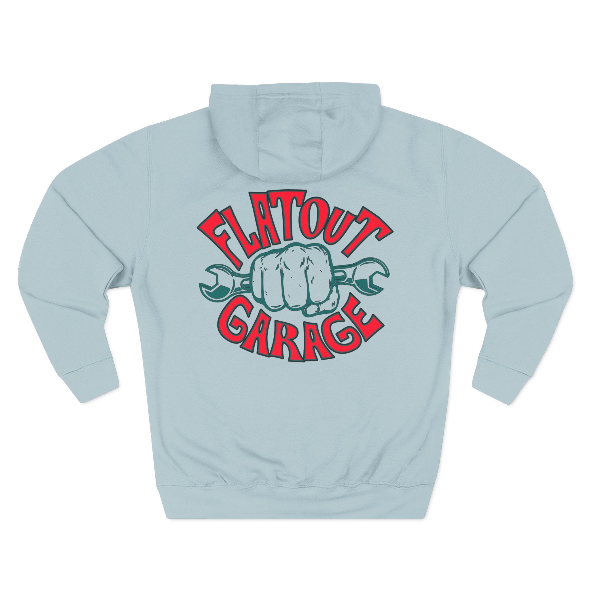Flatout Garage Fleece Hoodie — Mechanic Shop Logo Pullover