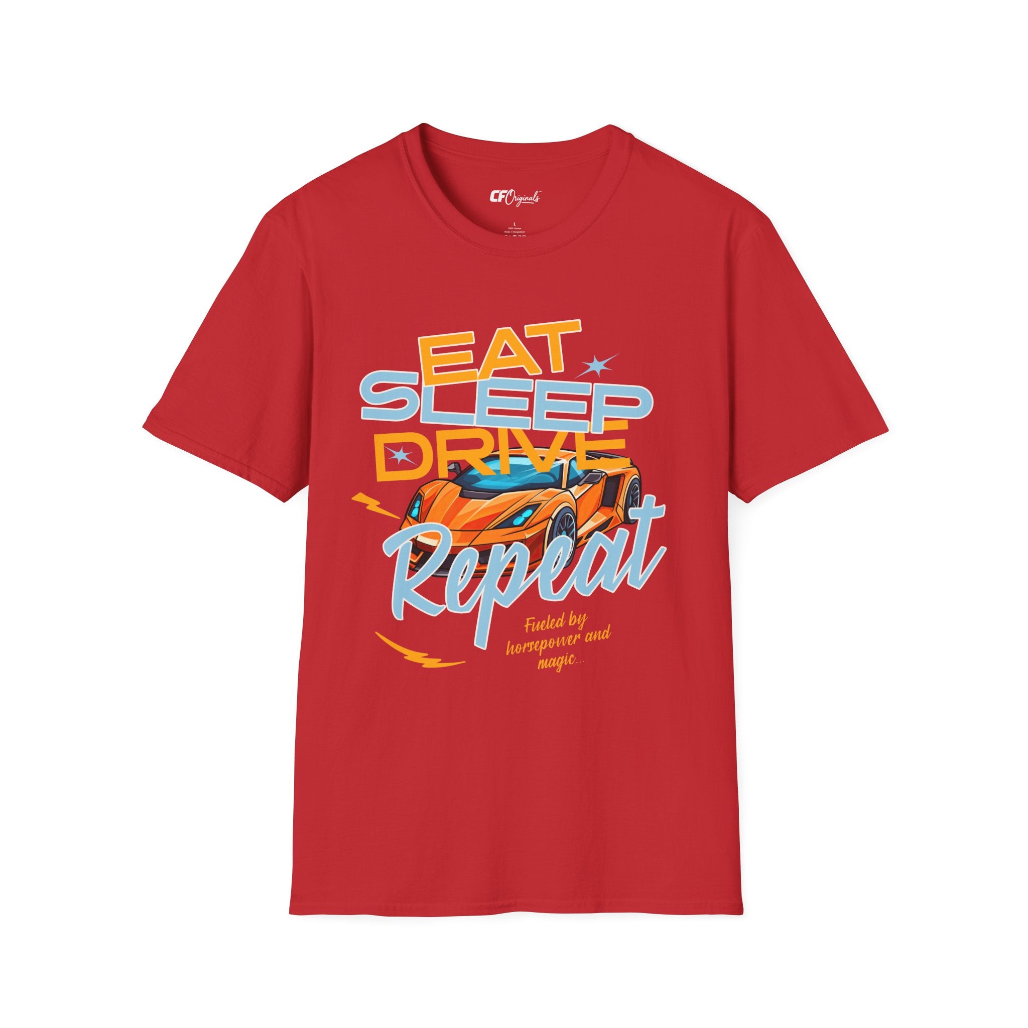 Eat Sleep Drive Repeat T-Shirt — Racing Car Graphic Tee for Motorsport Fans