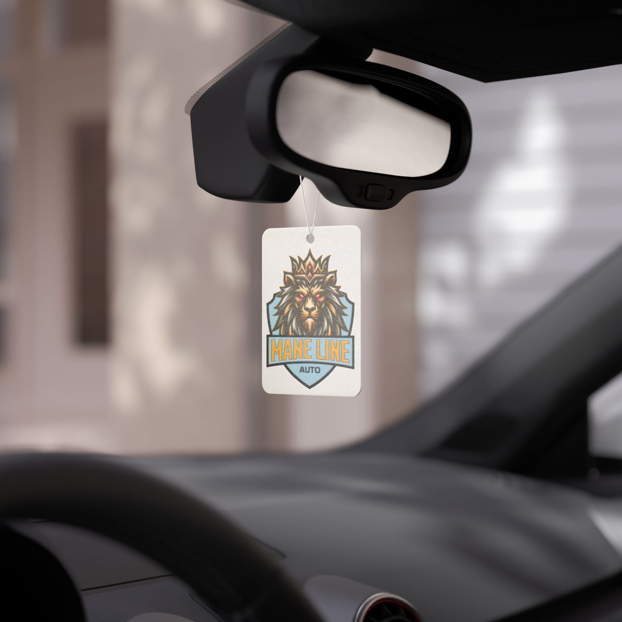 Lion Crest Car Air Freshener — 'Mane Line Auto' Scented Ornament