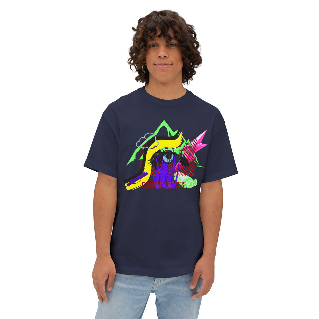 Neon Eye Boxy Tee — Retro Roadside Art Graphic Tee