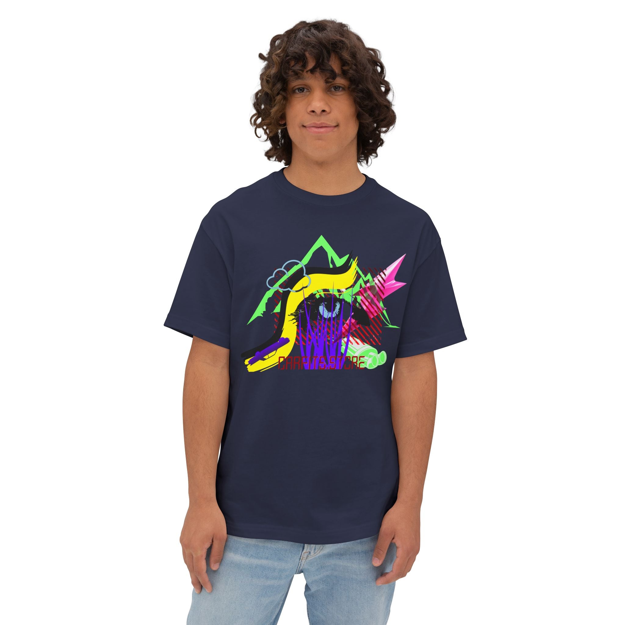 Neon Eye Boxy Tee — Retro Roadside Art Graphic Tee