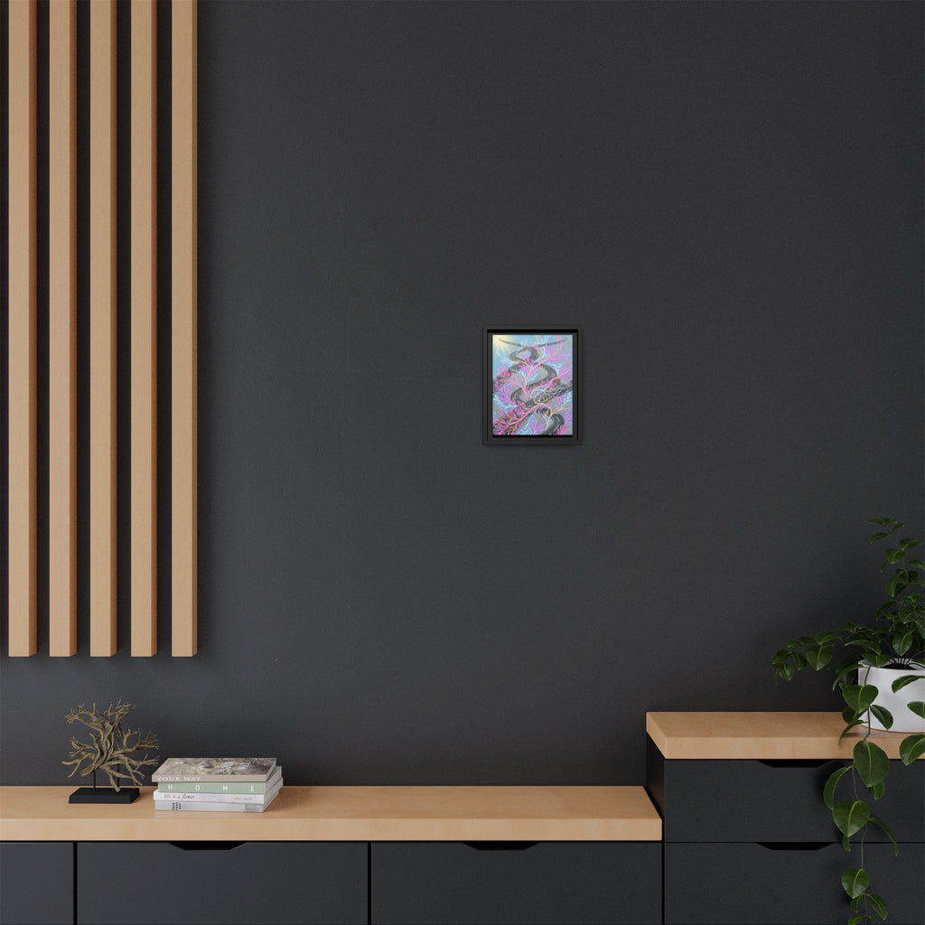 Framed Matte Canvas Floral Vines Wall Art — Pastel Botanical Abstract