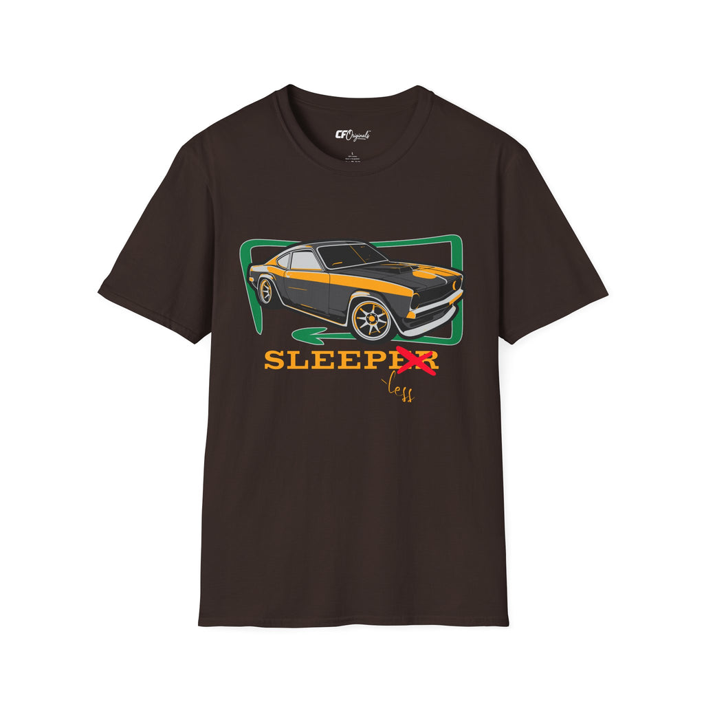 Classic Muscle Car T-Shirt — Retro 'Sleepless' Graphic Tee