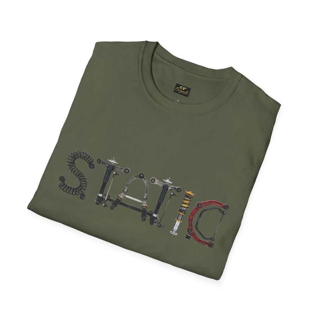 Static Graphic T-Shirt — Industrial Parts Lettering Tee