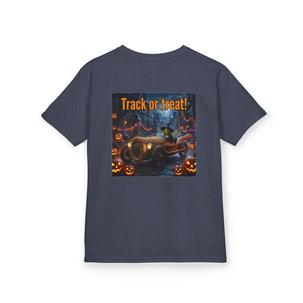 'Track or Treat!' Halloween Racing Car - Kid's Tee Shirt
