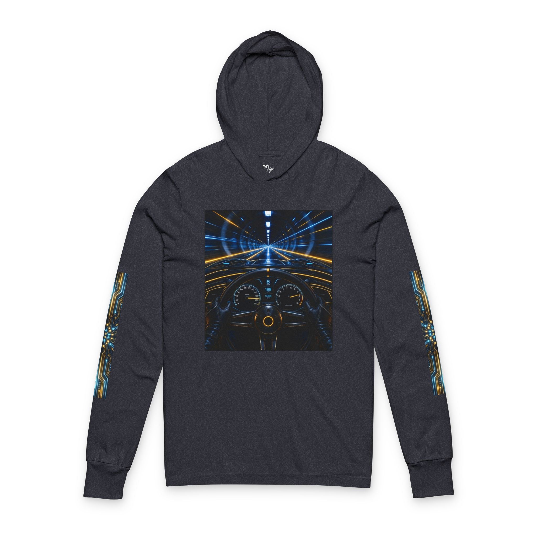 Night Drive Hooded Long Sleeve Tee