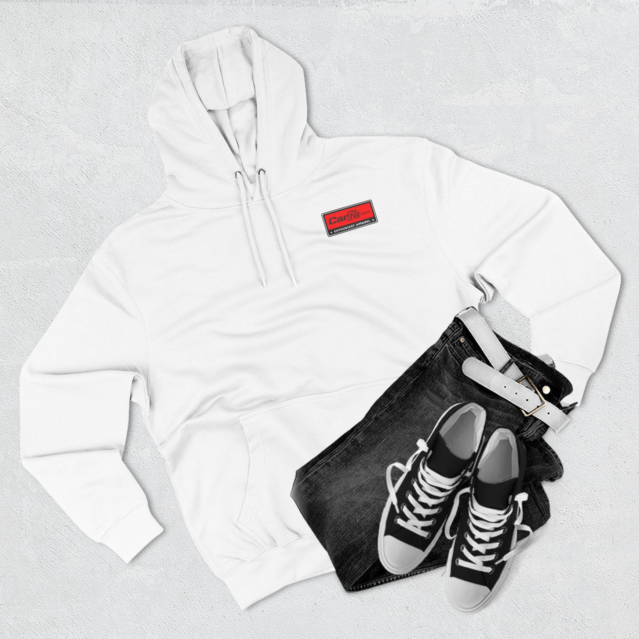 Flatout Garage Fleece Hoodie — Mechanic Shop Logo Pullover