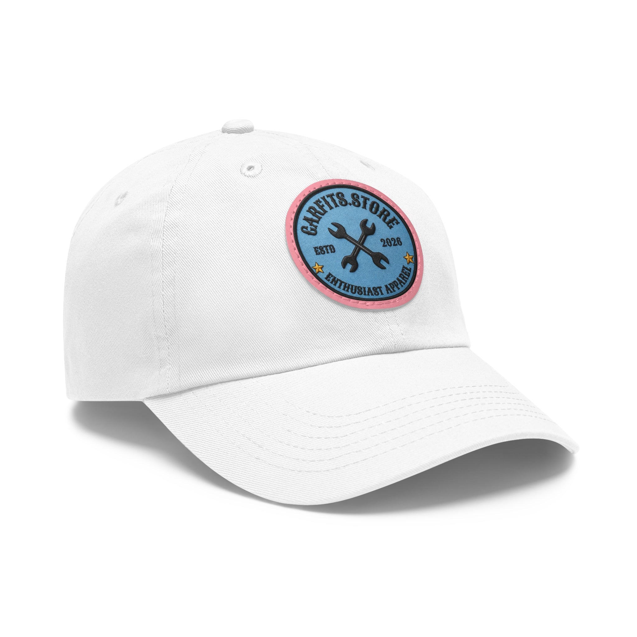 Mechanic Logo Dad Hat — Leather Patch Cap