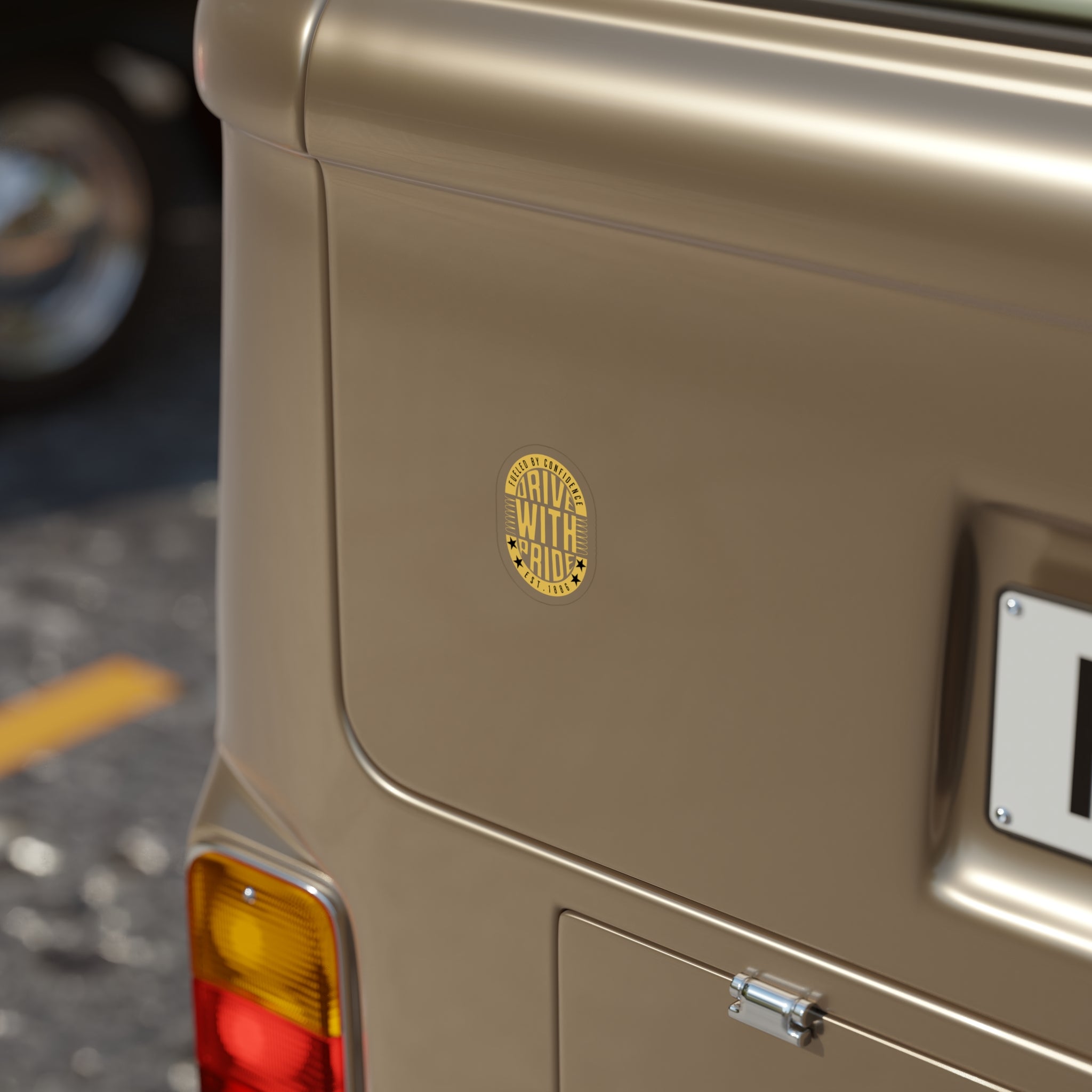Drive With Pride Die-Cut Transparent Outdoor Sticker