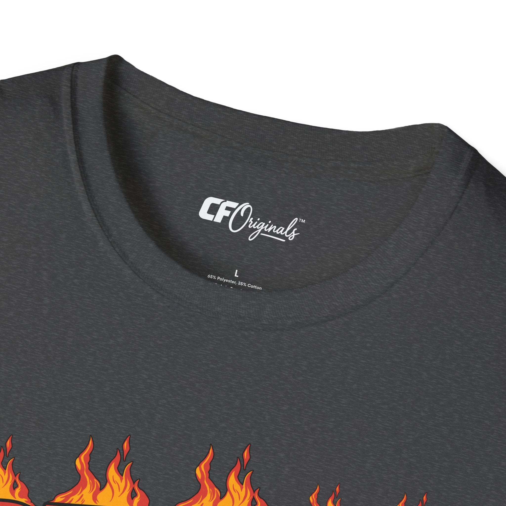 Racing 'BURN' Graphic Tee — Retro Flaming Racecar Chicago Track Shirt