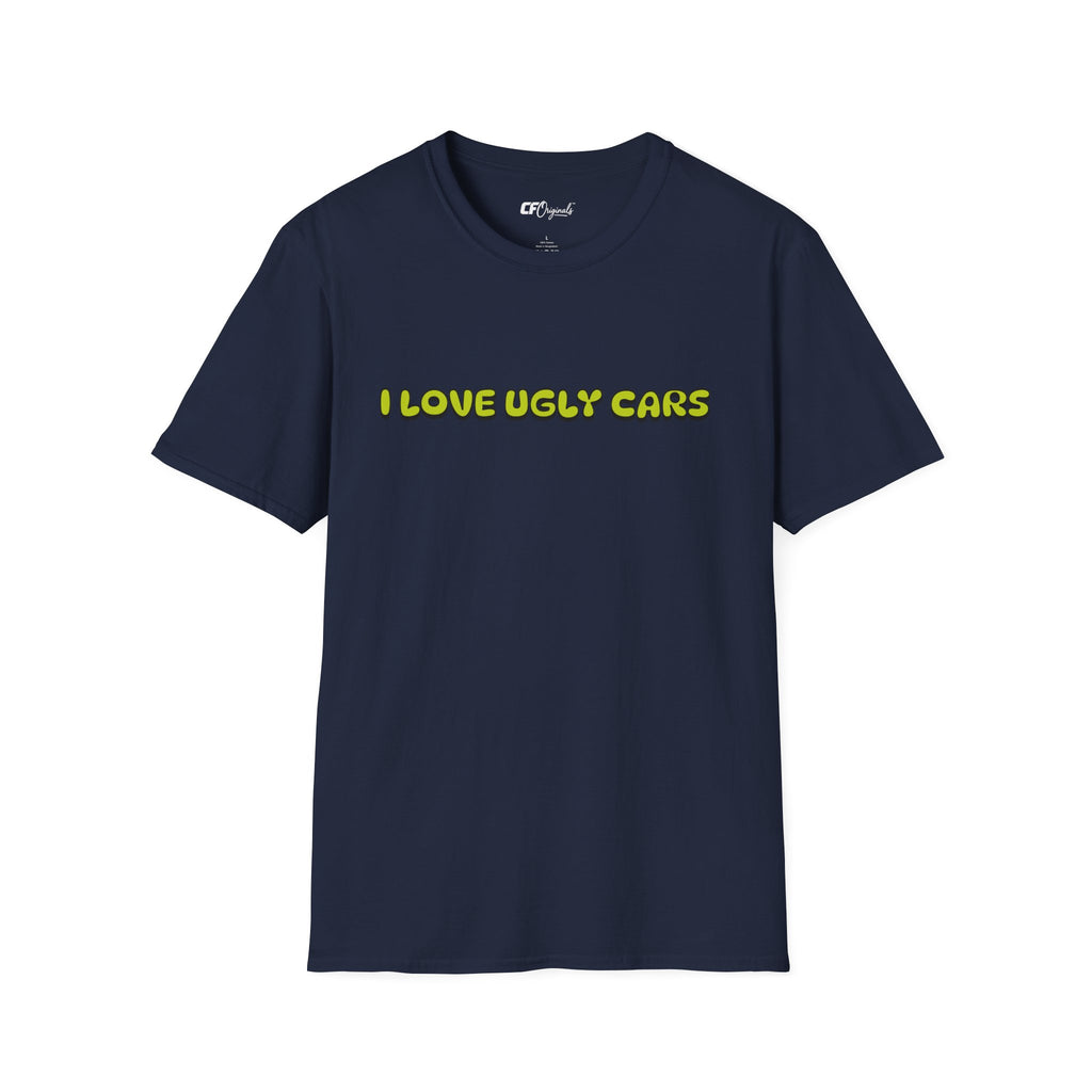 T-Shirt — "I Love Ugly Cars" Retro Green Graphic Tee