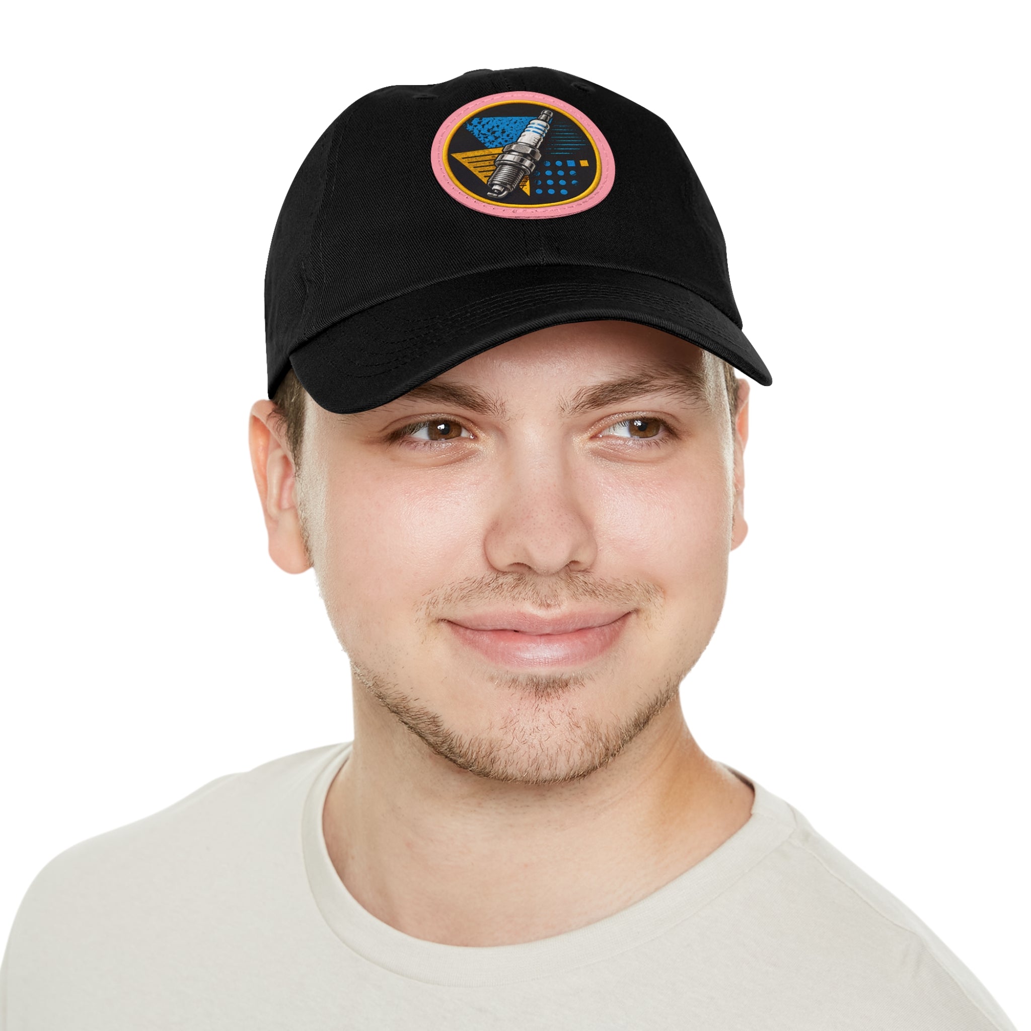Spark Plug Patch Dad Hat — Vintage Automotive Mechanic Cap