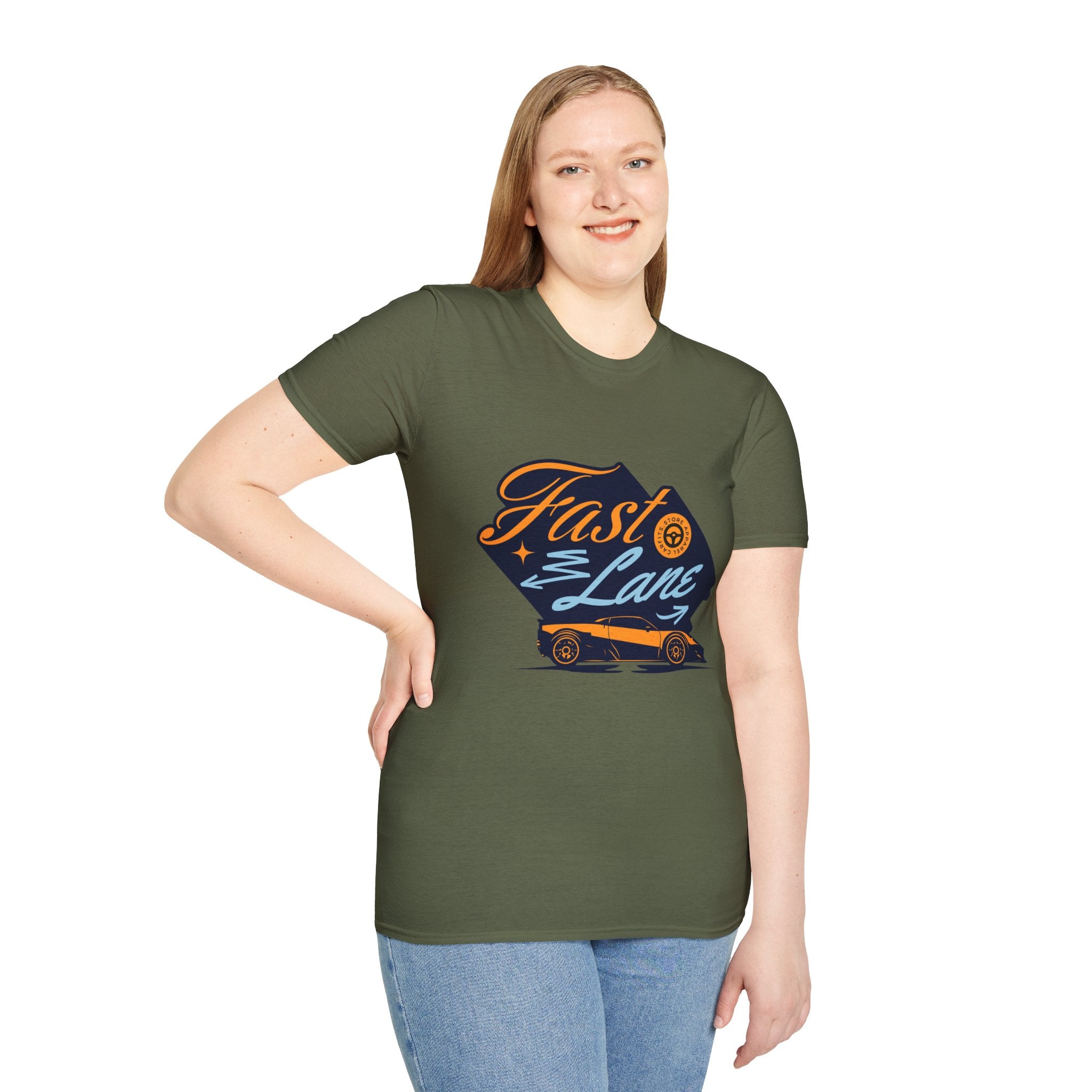 Fast Lane T-Shirt — Retro Racing Car Graphic Tee