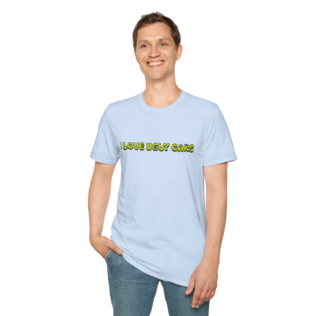 T-Shirt — "I Love Ugly Cars" Retro Green Graphic Tee